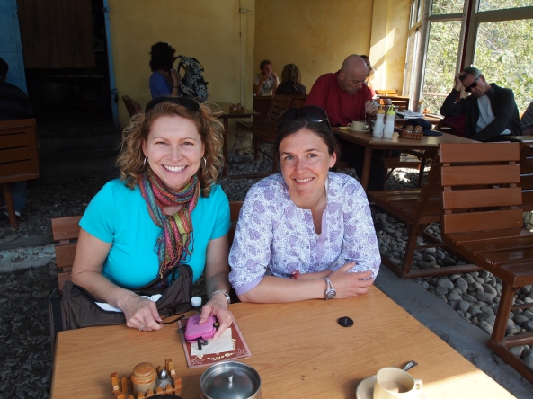 Jayne and Nancy from Calgary at the Devraj Coffee Corner