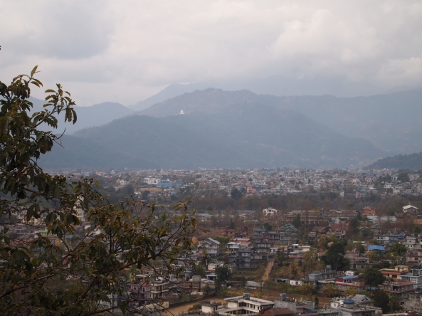 the view of Pokhara from the monastery