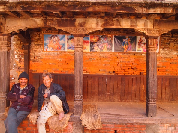a wall in Bhaktapur, Nepal