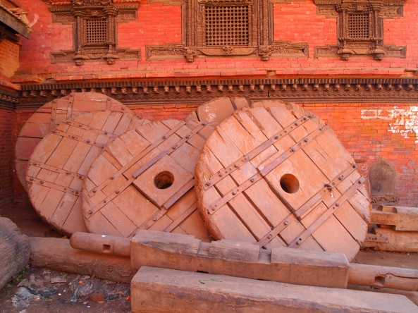 chariot wheels used in the Bisket New Year celebration